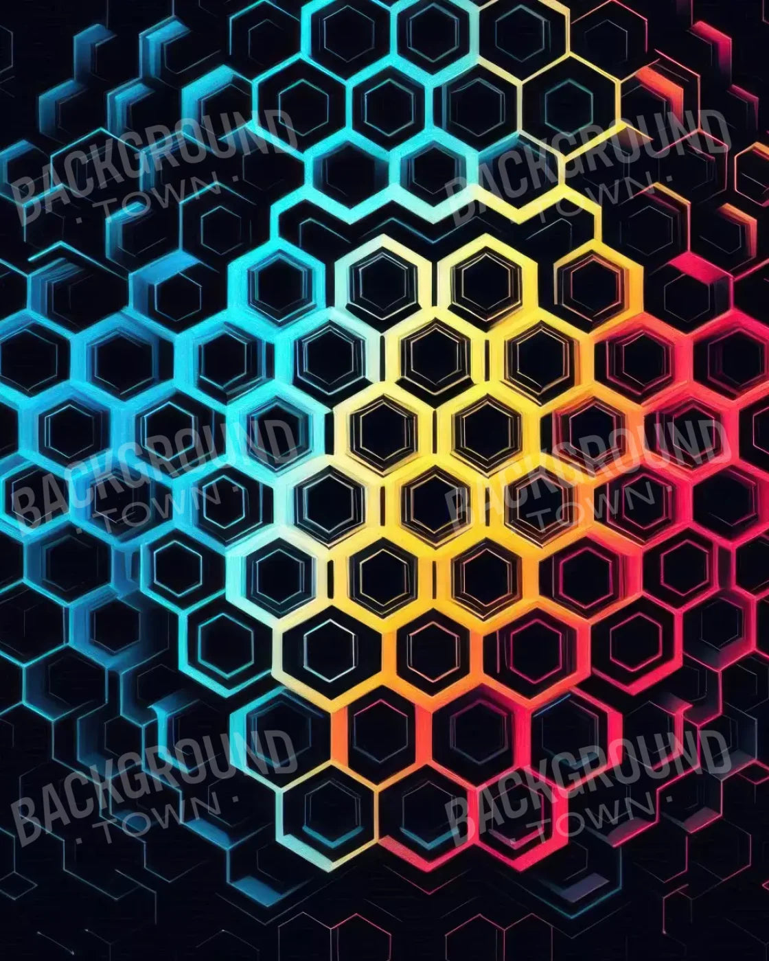 Rainbow Honeycomb 8’X10’ Fleece (96 X 120 Inch) Backdrop