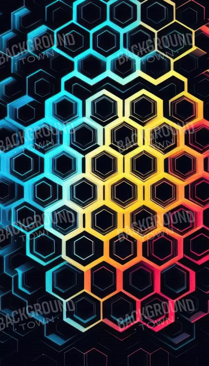 Rainbow Honeycomb 8’X14’ Ultracloth (96 X 168 Inch) Backdrop