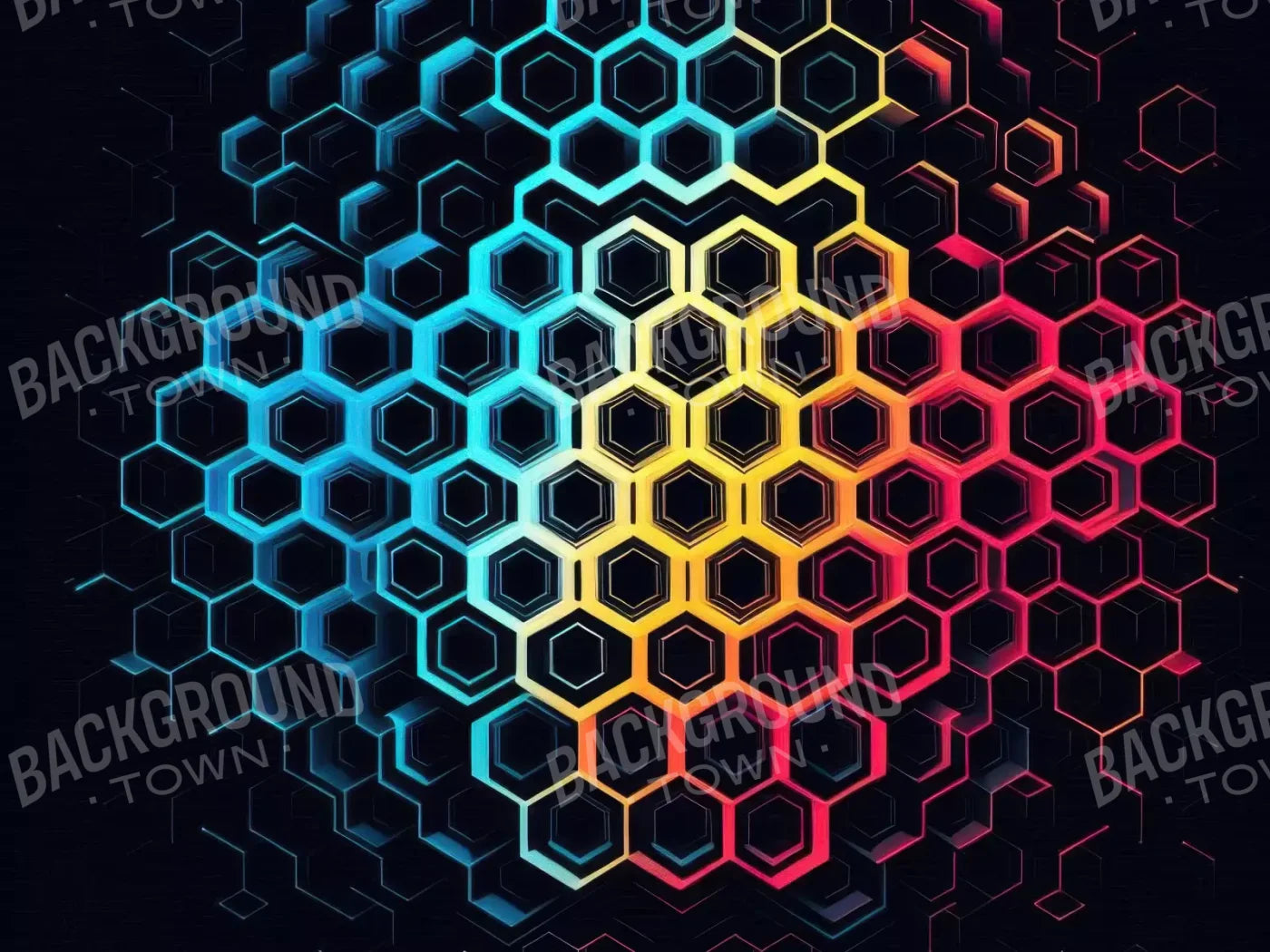 Rainbow Honeycomb 8’X6’ Fleece (96 X 72 Inch) Backdrop