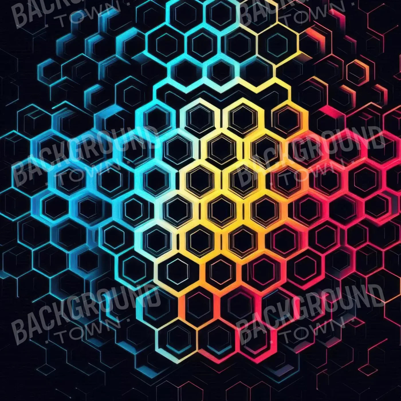 Rainbow Honeycomb 8’X8’ Fleece (96 X Inch) Backdrop