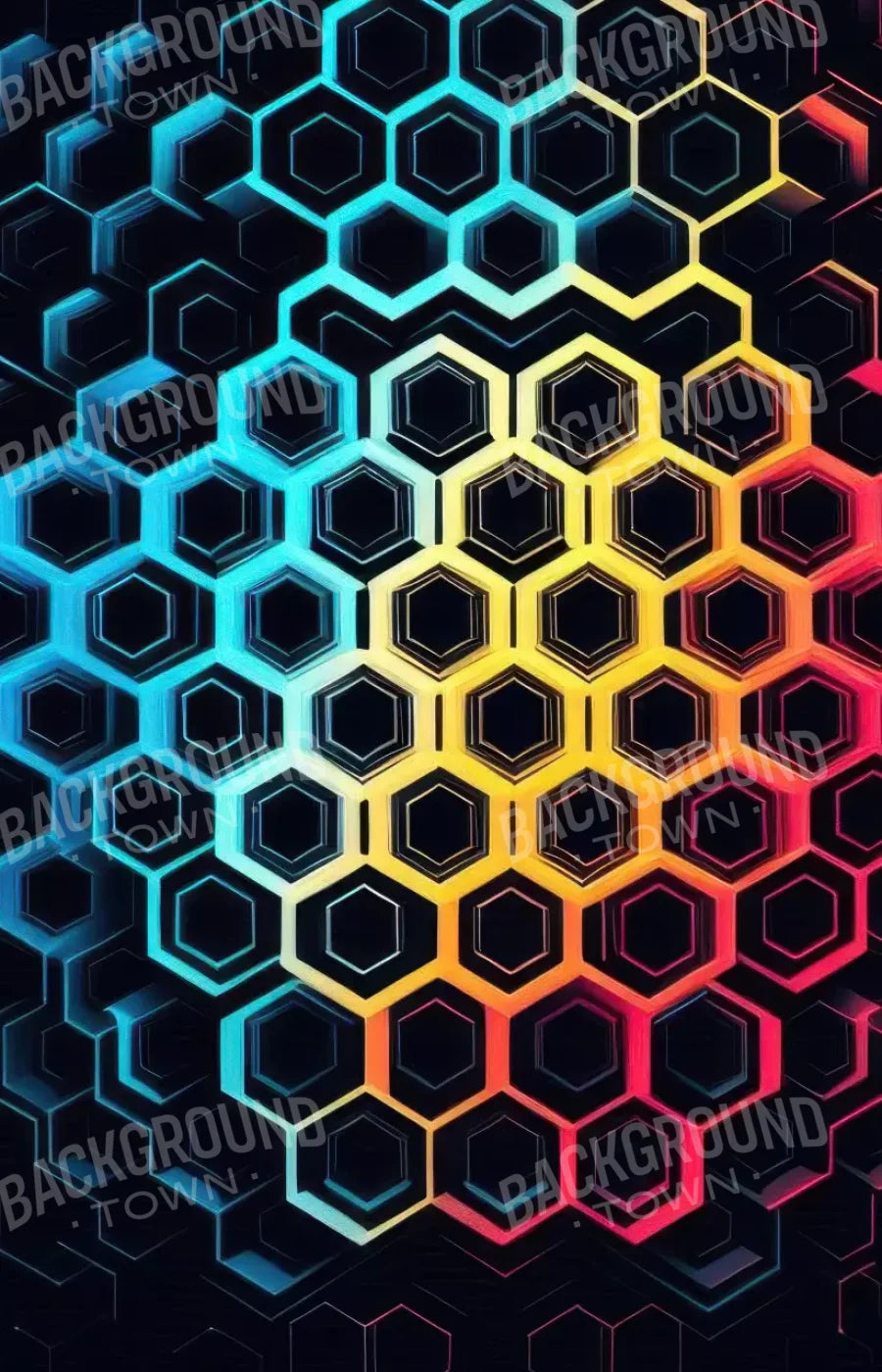 Rainbow Honeycomb 9’X14’ Ultracloth (108 X 168 Inch) Backdrop