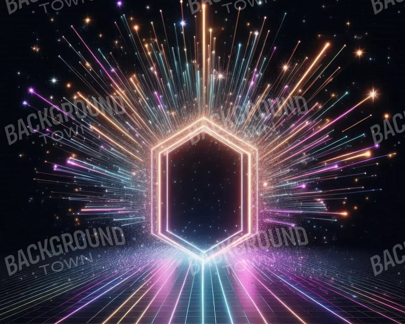 Rainbow Road Portal 10’X8’ Fleece (120 X 96 Inch) Backdrop