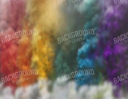Rainbow Smoke Clouds 8X6 Fleece ( 96 X 72 Inch ) Backdrop