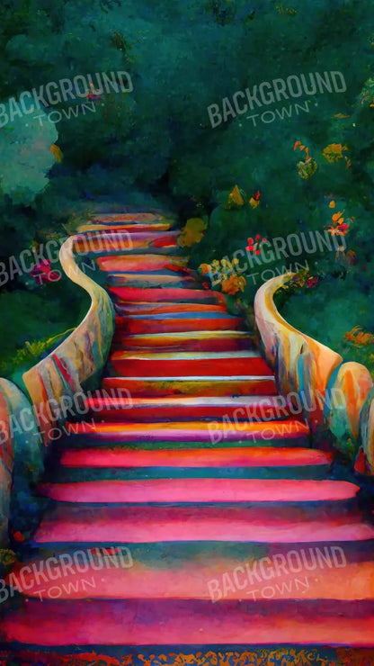 Rainbow Stairs 8X14 Ultracloth ( 96 X 168 Inch ) Backdrop