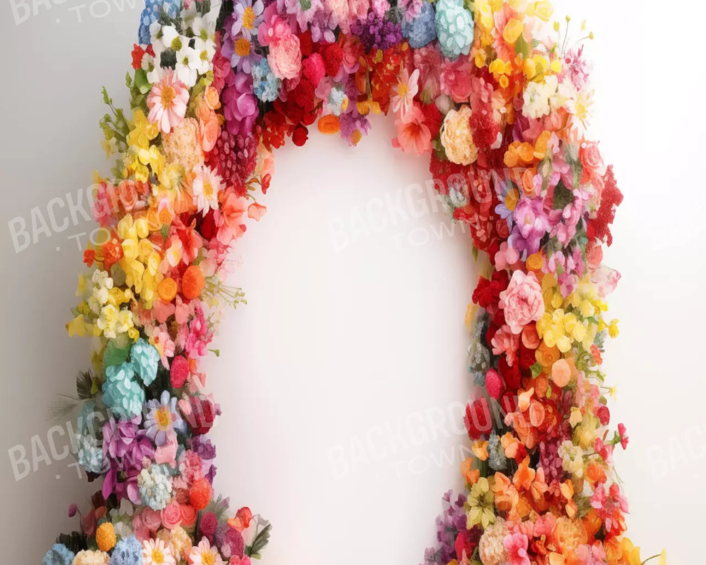 Rainbow Studio Floral Arch 3 10’X8’ Fleece (120 X 96 Inch) Backdrop