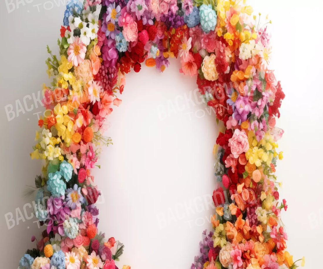 Rainbow Studio Floral Arch 3 5’X4’2 Fleece (60 X 50 Inch) Backdrop