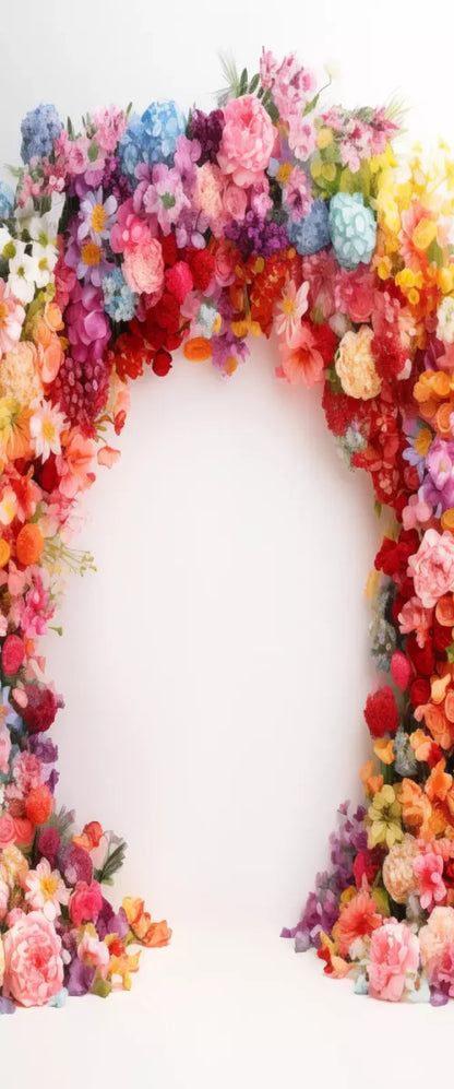 Rainbow Studio Floral Arch 3 Backdrop