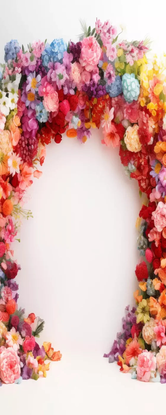 Rainbow Studio Floral Arch 3 Backdrop