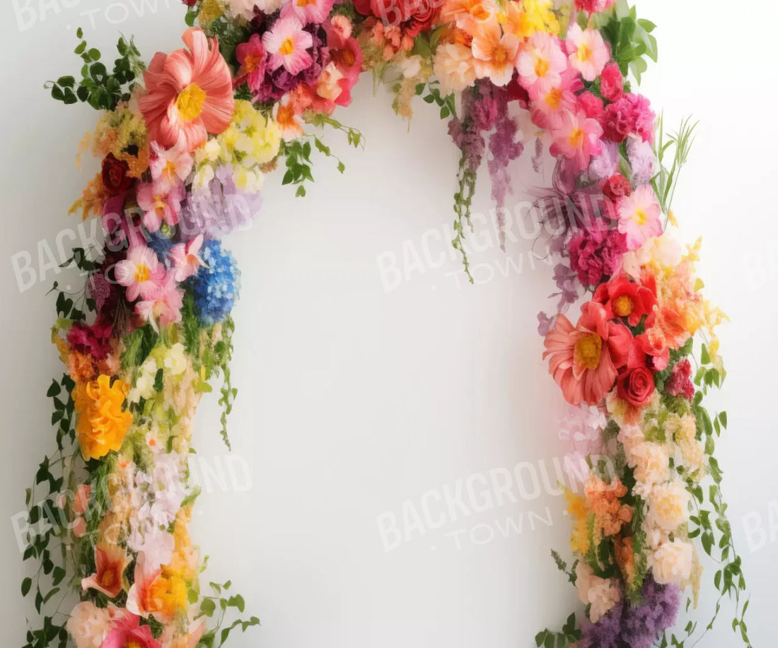 Rainbow Studio Floral Arch 5’X4’2 Fleece (60 X 50 Inch) Backdrop