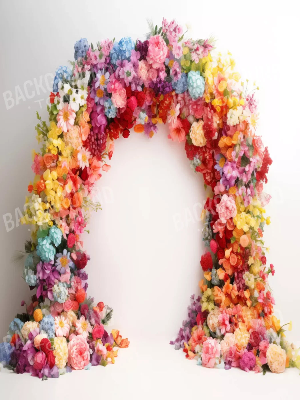 Rainbow Studio Floral Arch 3 5’X6’8 Fleece (60 X 80 Inch) Backdrop