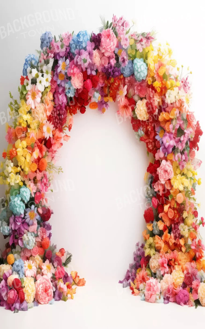 Rainbow Studio Floral Arch 3 5’X8’ Ultracloth (60 X 96 Inch) Backdrop