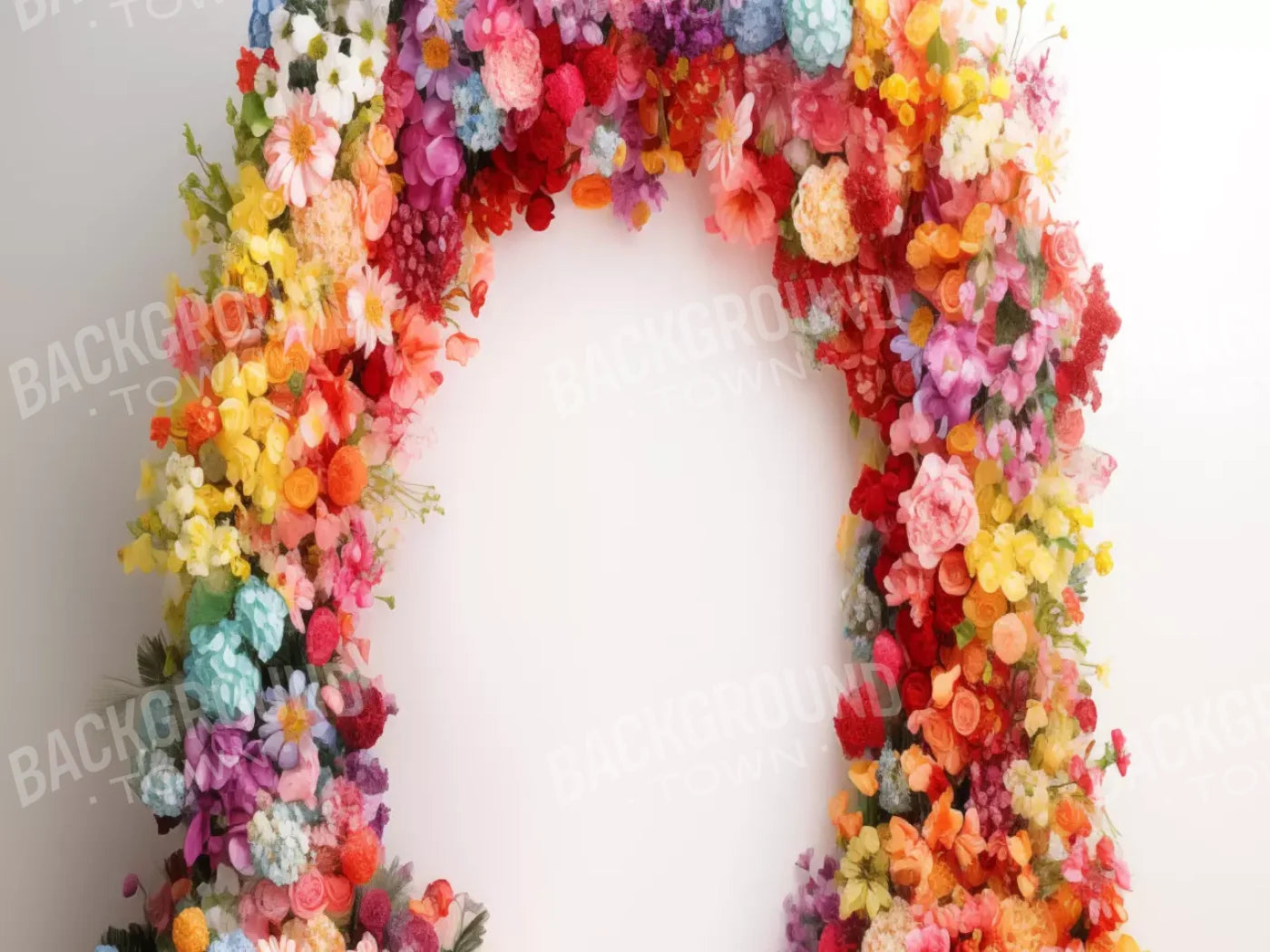 Rainbow Studio Floral Arch 3 6’8X5’ Fleece (80 X 60 Inch) Backdrop