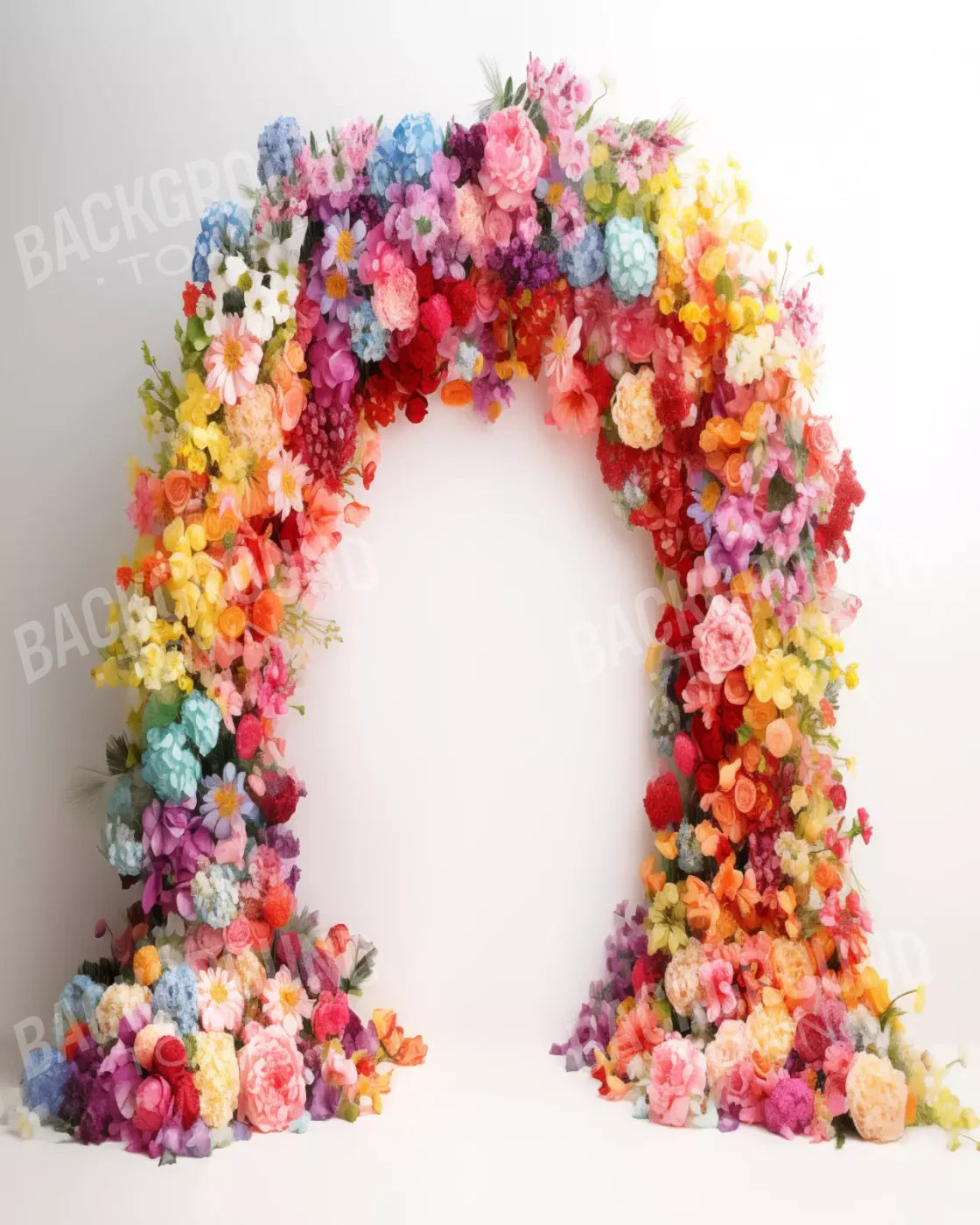 Rainbow Studio Floral Arch 3 8’X10’ Fleece (96 X 120 Inch) Backdrop