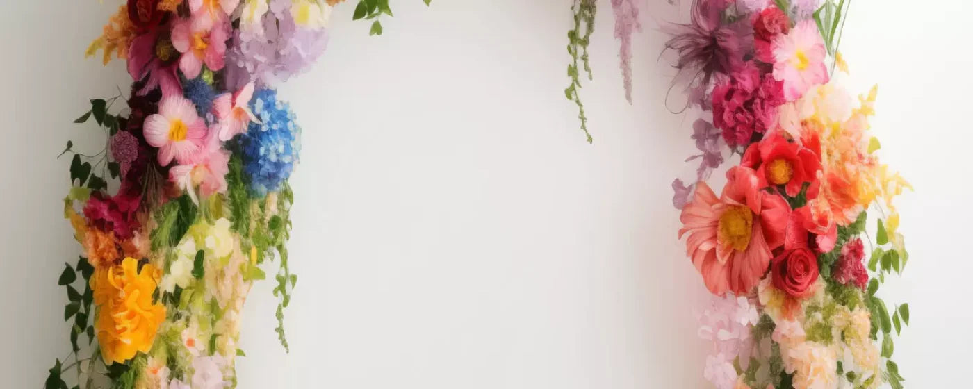 Rainbow Studio Floral Arch Backdrop