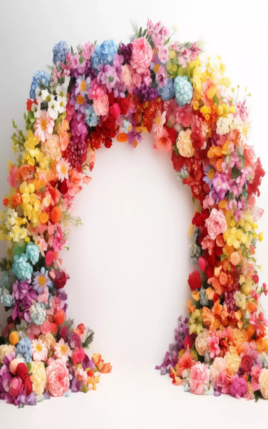 Rainbow Studio Floral Arch 3 10’X16’ Ultracloth (120 X 192 Inch) Backdrop