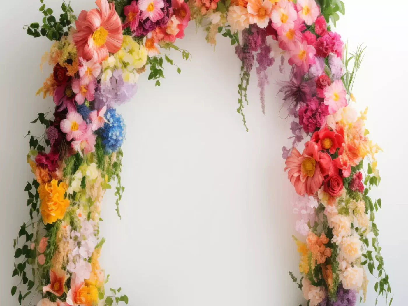 Rainbow Studio Floral Arch Backdrop