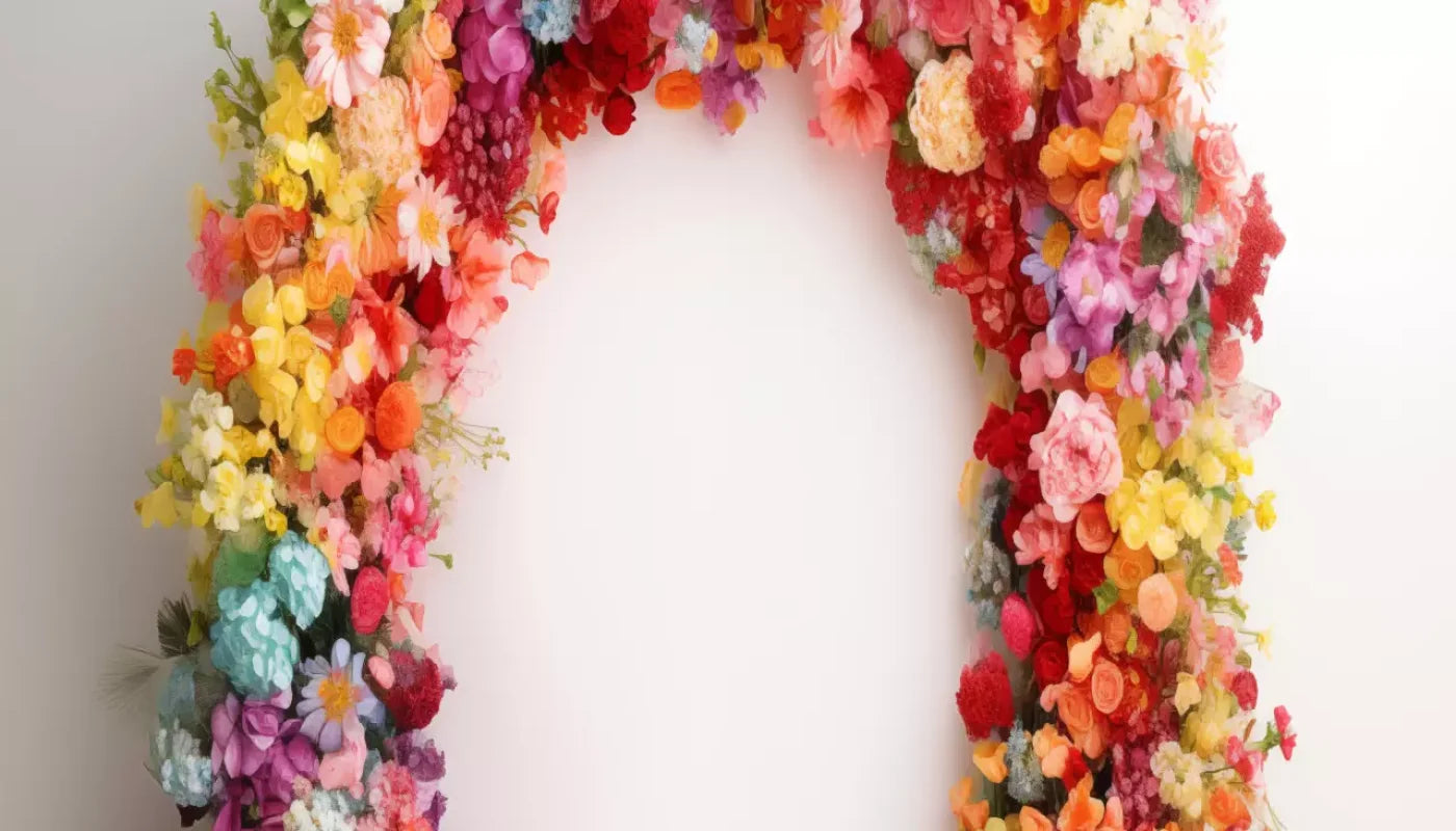 Rainbow Studio Floral Arch 3 14’X8’ Ultracloth (168 X 96 Inch) Backdrop