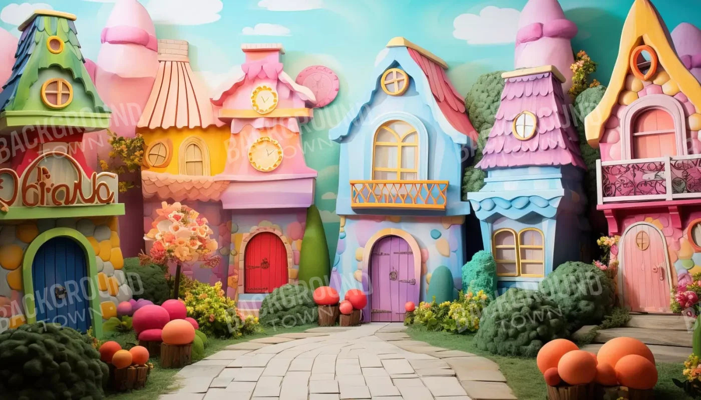 Rainbow Town 14’X8’ Ultracloth (168 X 96 Inch) Backdrop
