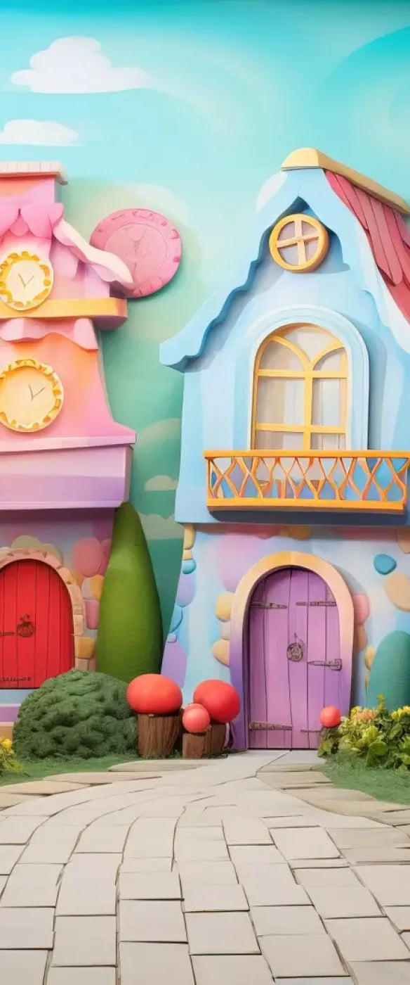 Rainbow Town 5’X12’ Ultracloth For Westcott X-Drop (60 X 144 Inch) Backdrop