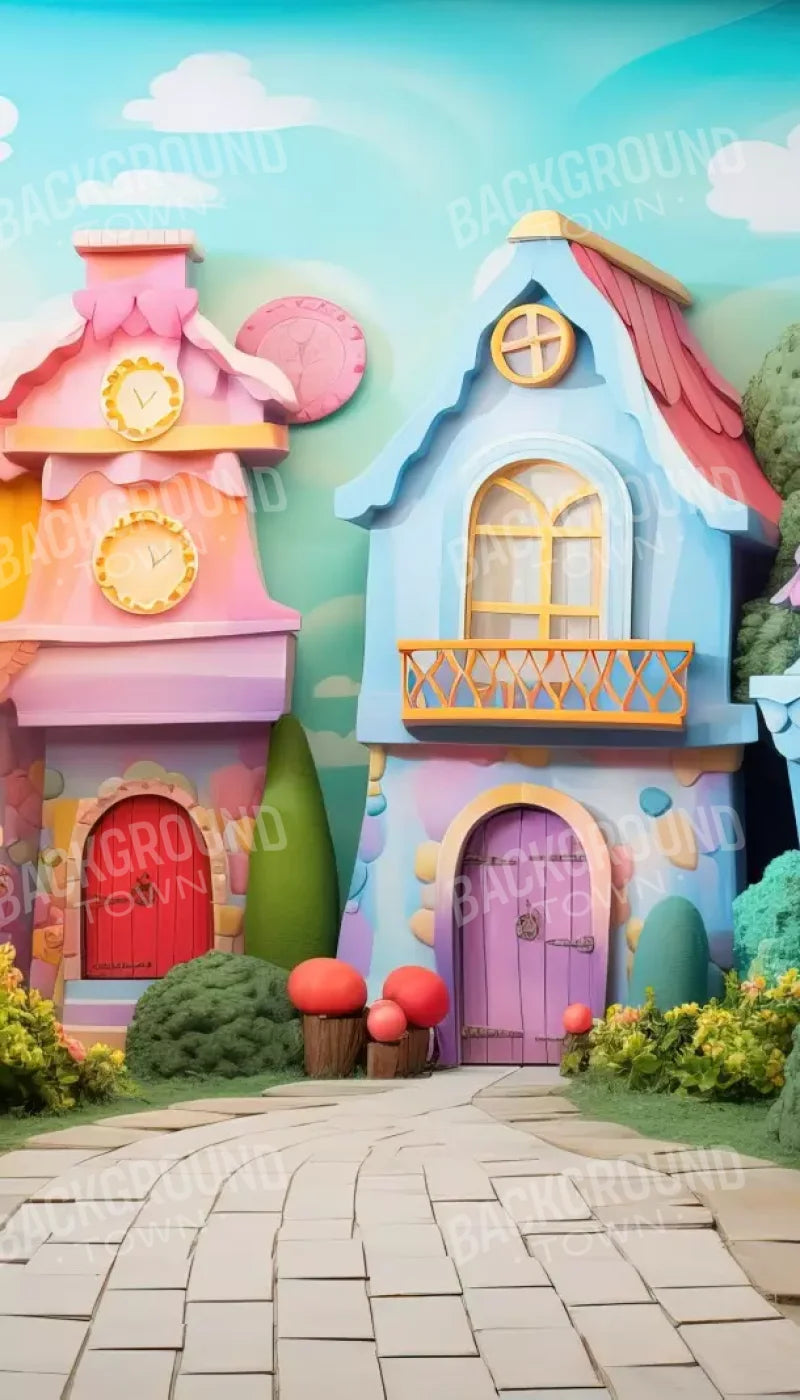 Rainbow Town 8’X14’ Ultracloth (96 X 168 Inch) Backdrop