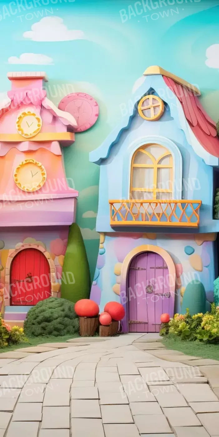 Rainbow Town 8’X16’ Ultracloth (96 X 192 Inch) Backdrop