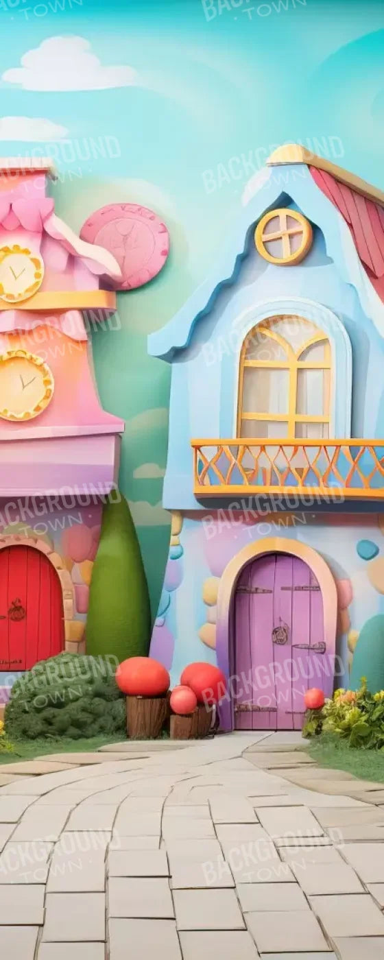 Rainbow Town 8’X20’ Ultracloth (96 X 240 Inch) Backdrop