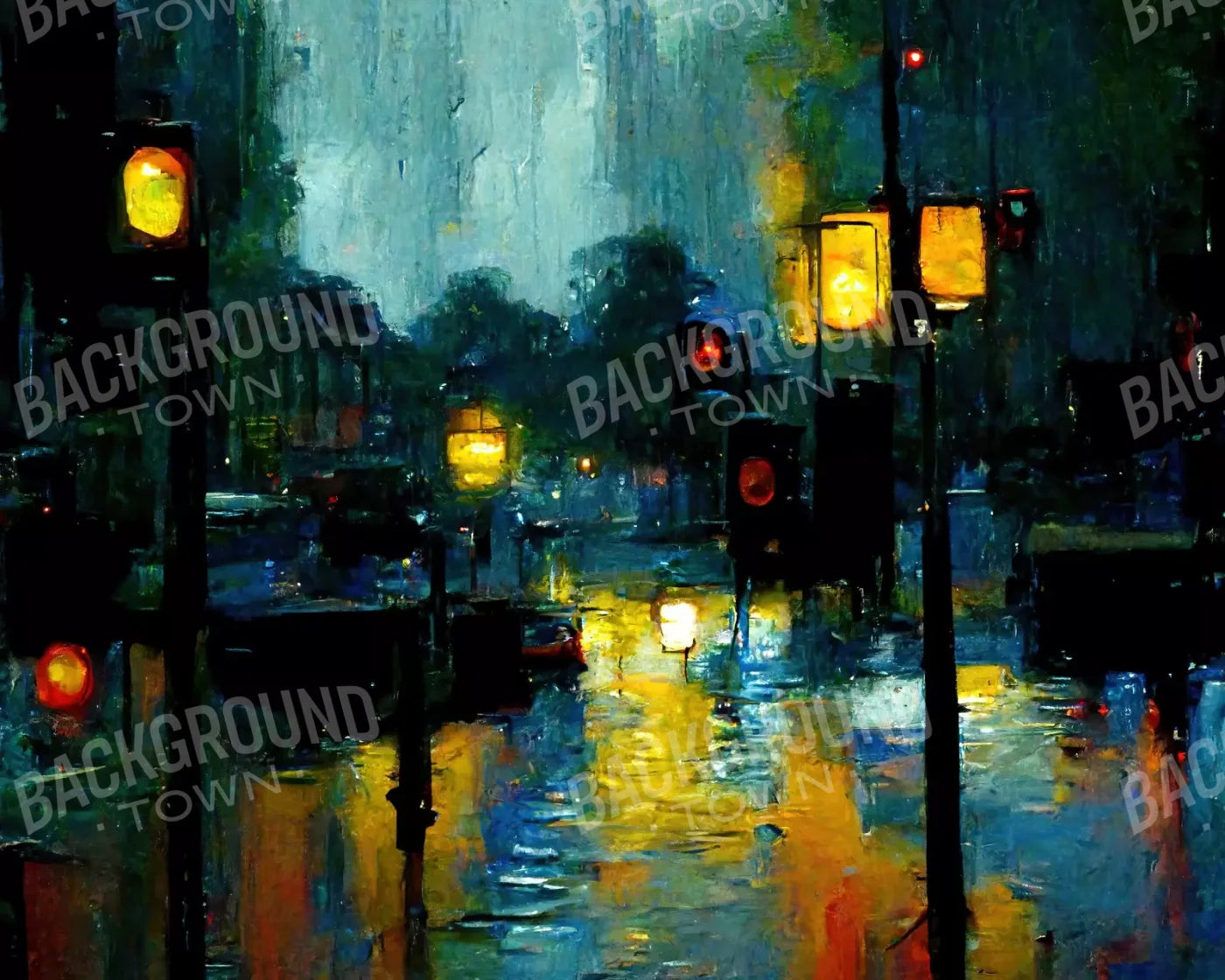Rainy Night 10’X8’ Fleece (120 X 96 Inch) Backdrop