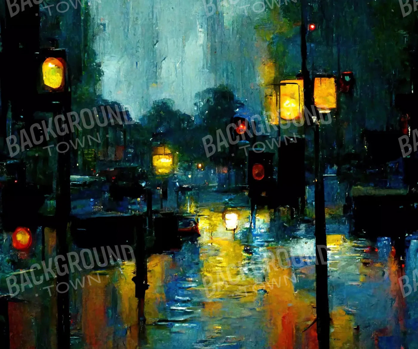 Rainy Night 12’X10’ Ultracloth (144 X 120 Inch) Backdrop
