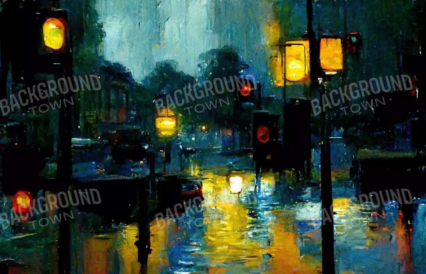 Rainy Night 14’X9’ Ultracloth (168 X 108 Inch) Backdrop