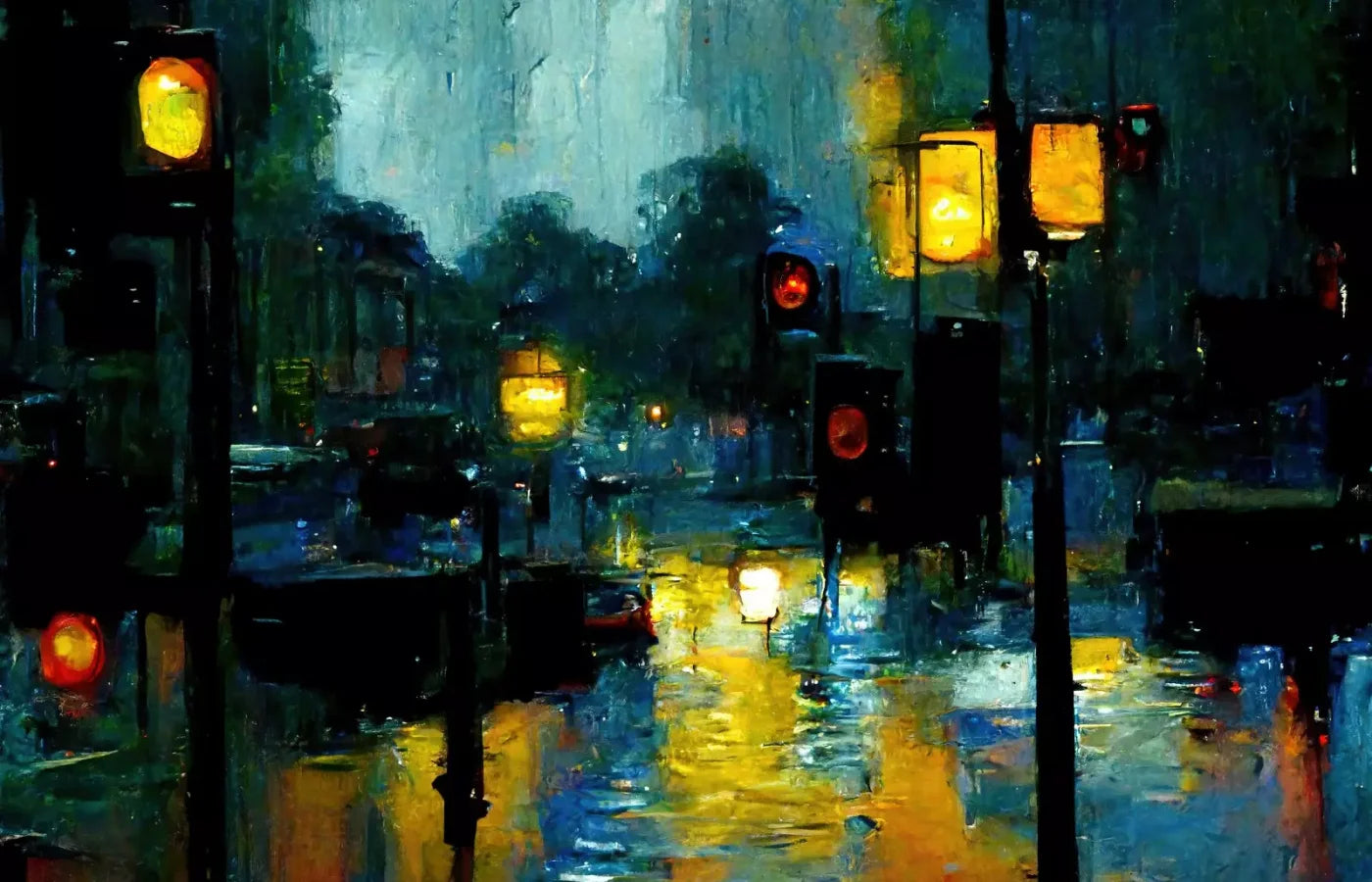 Rainy Night 14’X9’ Ultracloth (168 X 108 Inch) Backdrop