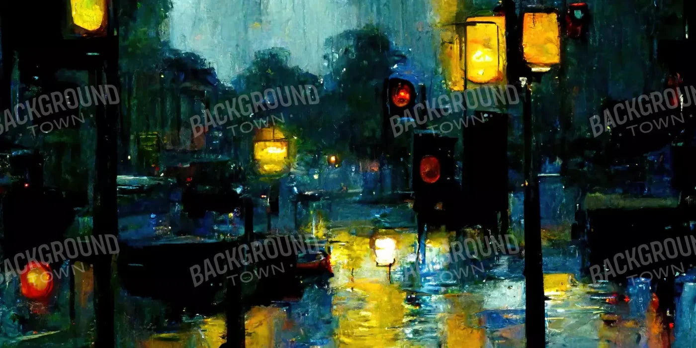 Rainy Night 16’X8’ Ultracloth (192 X 96 Inch) Backdrop