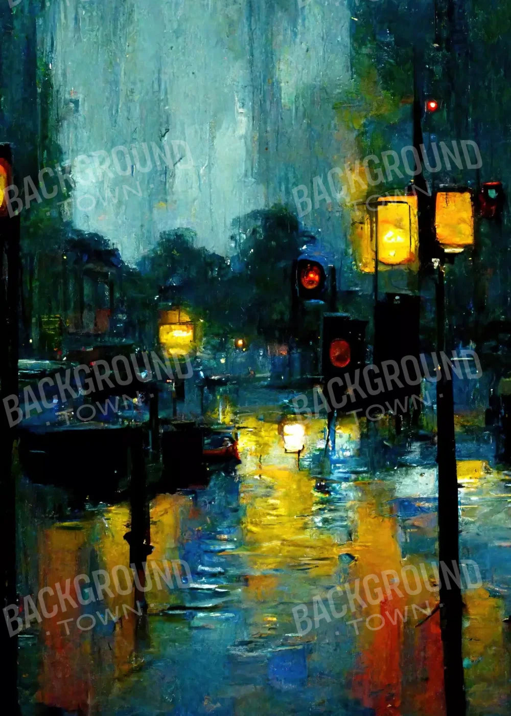 Rainy Night 5’X7’ Ultracloth (60 X 84 Inch) Backdrop