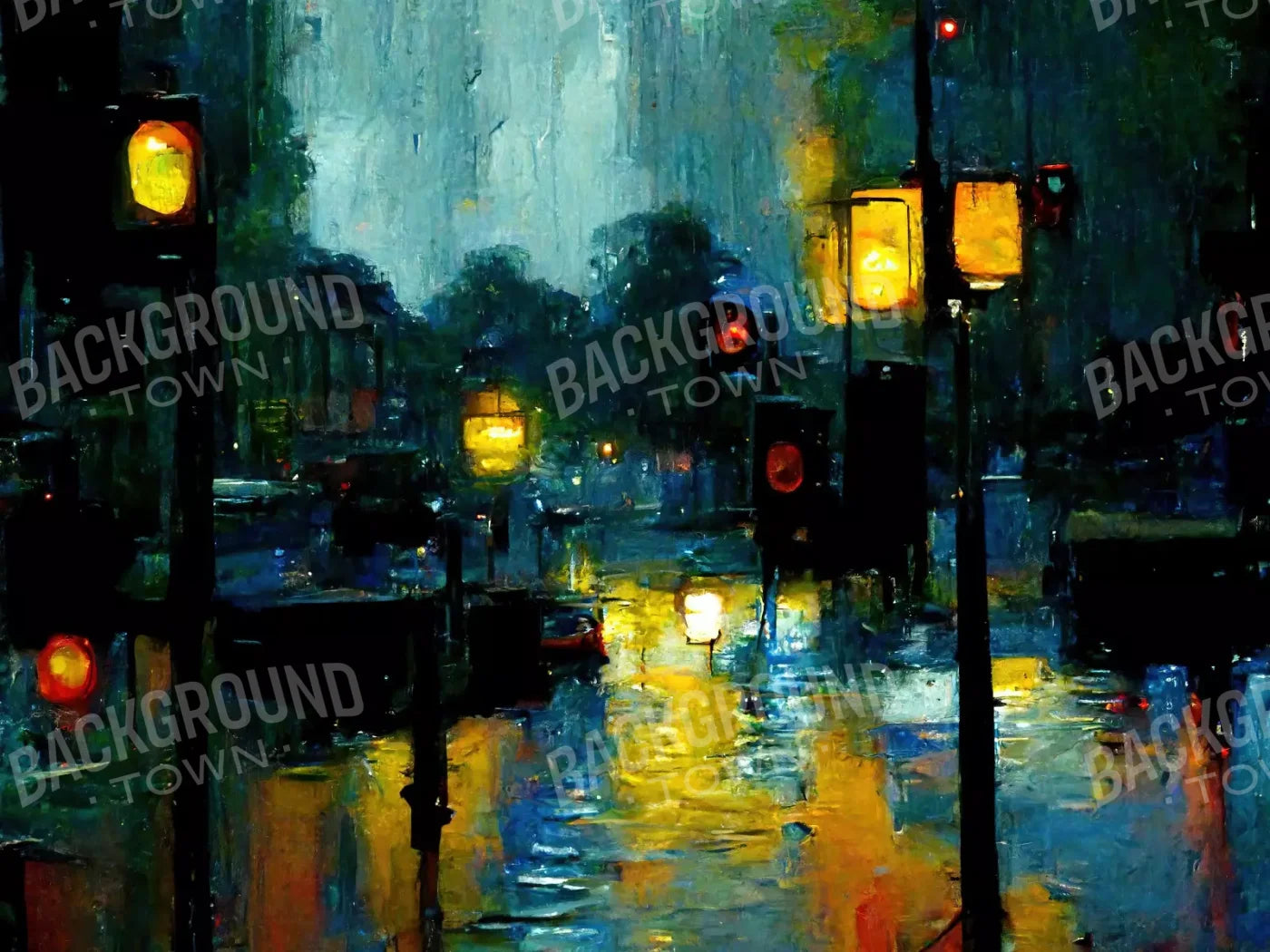 Rainy Night 6’8X5’ Fleece (80 X 60 Inch) Backdrop