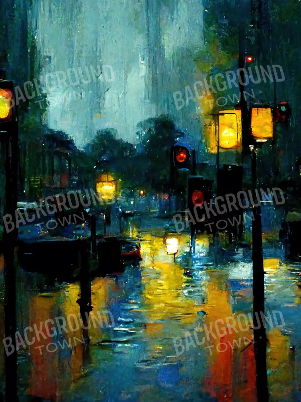 Rainy Night 6’X8’ Fleece (72 X 96 Inch) Backdrop