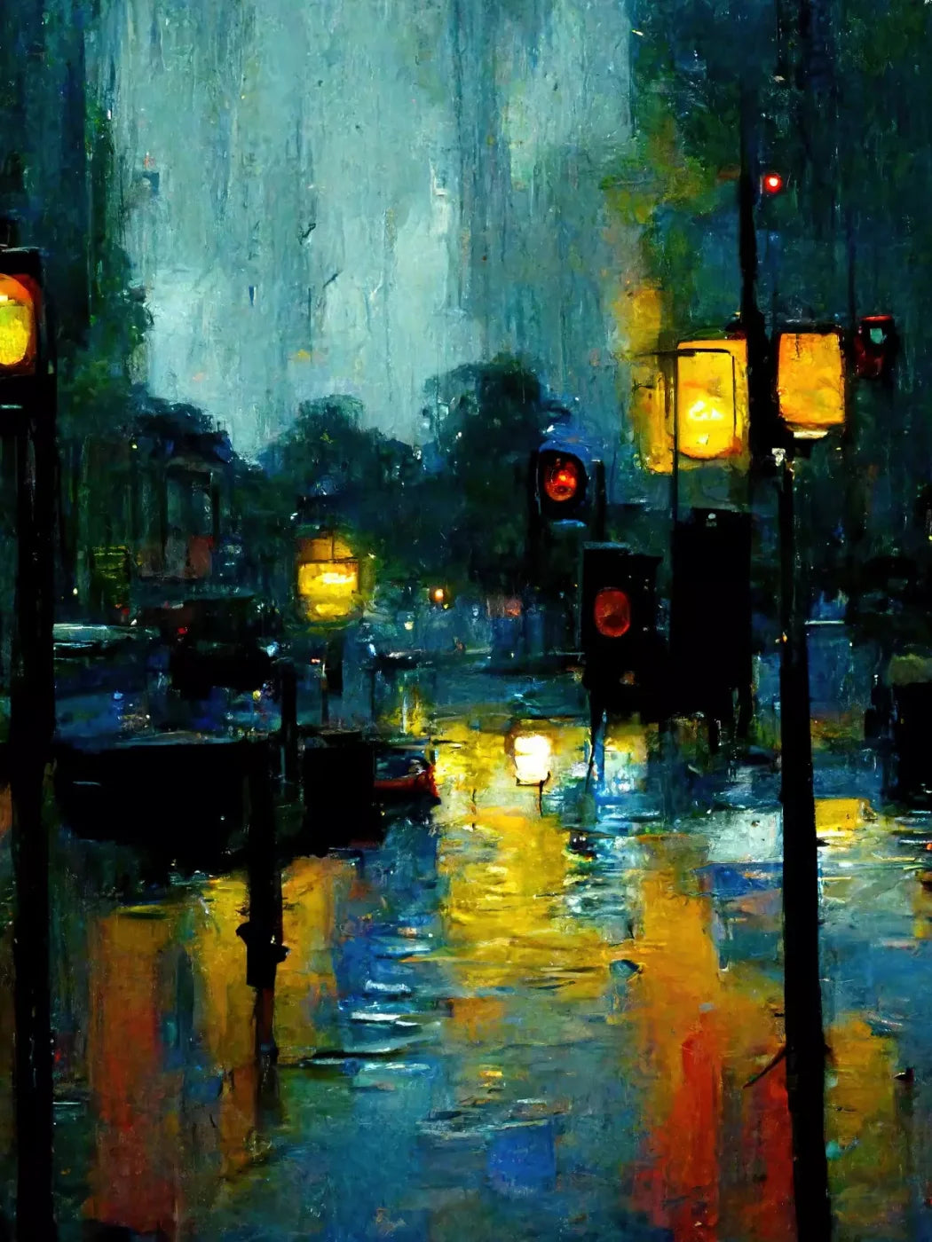 Rainy Night 6’X8’ Fleece (72 X 96 Inch) Backdrop