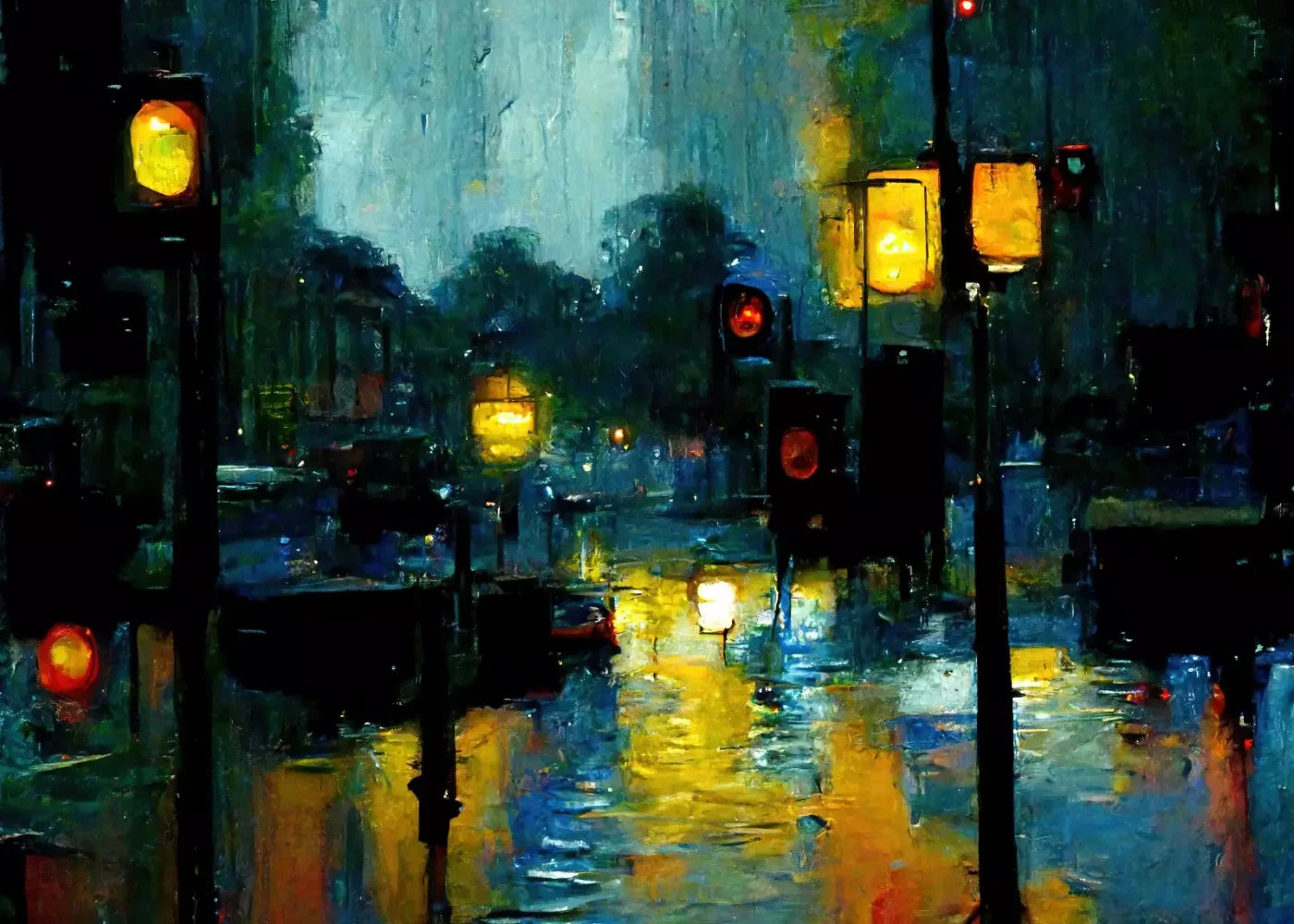 Rainy Night 7’X5’ Ultracloth (84 X 60 Inch) Backdrop