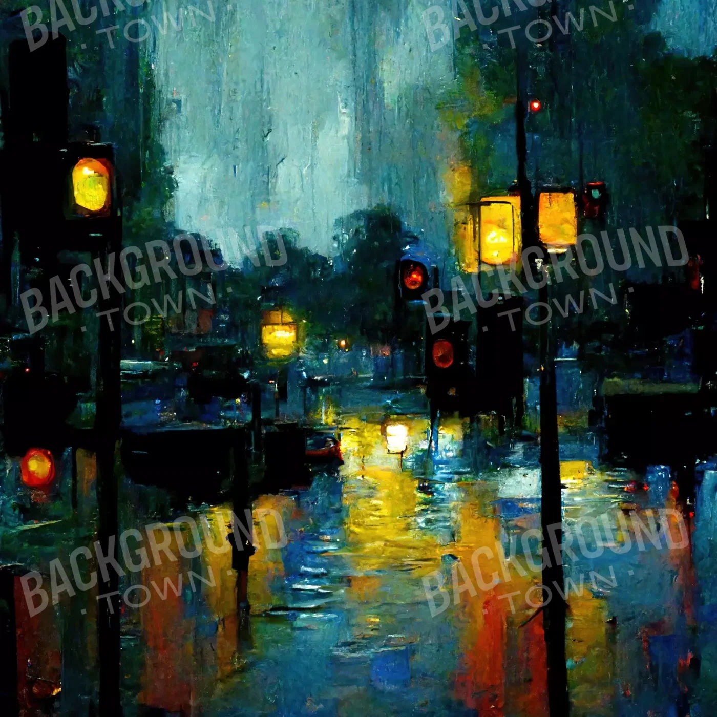 Rainy Night 8’X8’ Fleece (96 X Inch) Backdrop