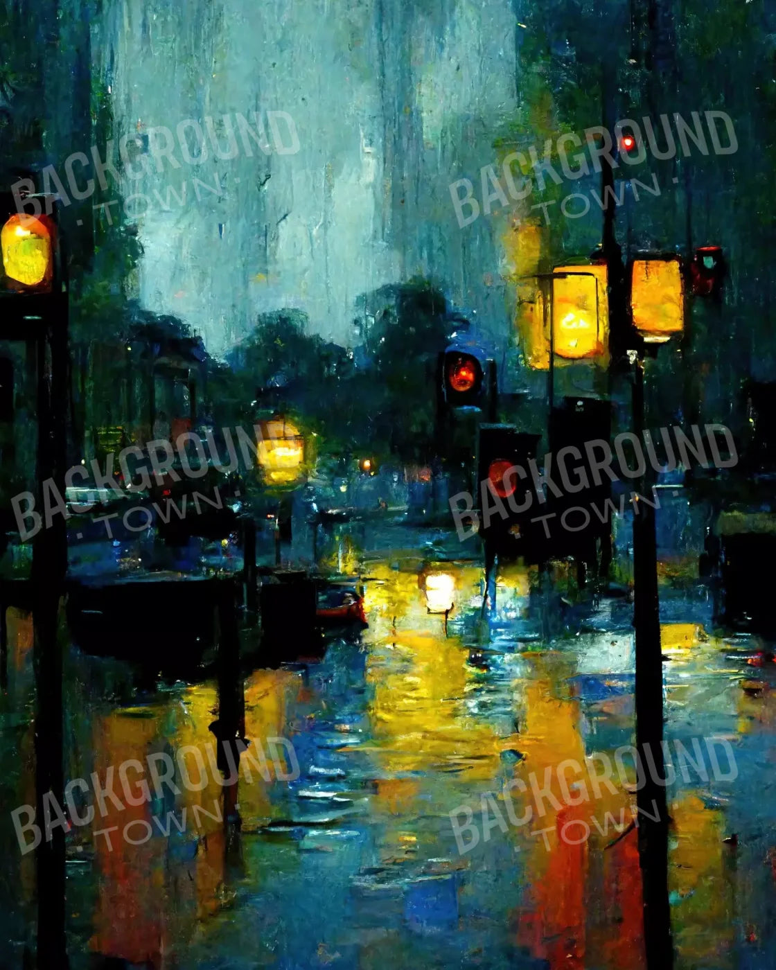 Rainy Night 8’X10’ Fleece (96 X 120 Inch) Backdrop