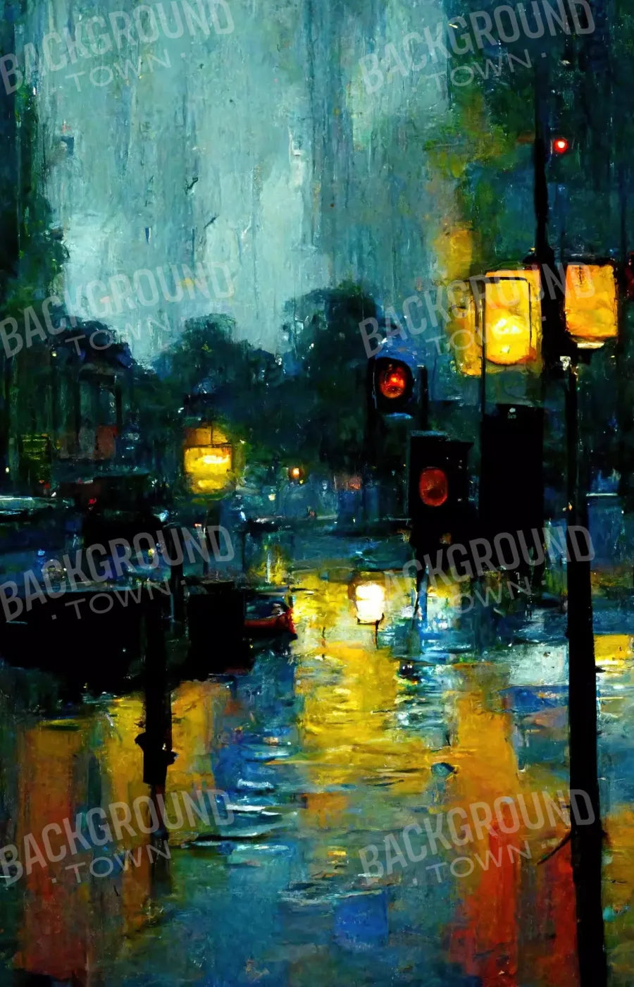 Rainy Night 9’X14’ Ultracloth (108 X 168 Inch) Backdrop