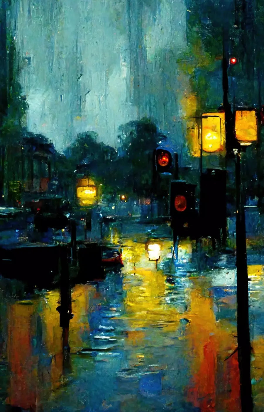 Rainy Night 9’X14’ Ultracloth (108 X 168 Inch) Backdrop