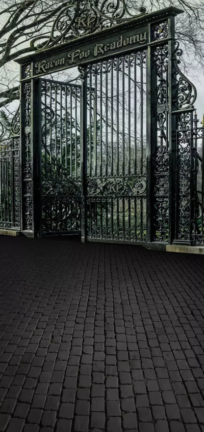 Raven Poe Academy Gate 8X16 Ultracloth ( 96 X 192 Inch ) Backdrop