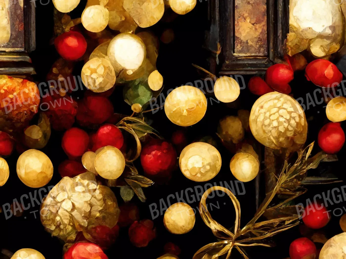 Bokeh Ornaments 6’8X5’ Fleece (80 X 60 Inch) Backdrop