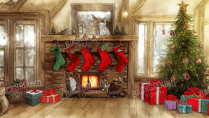 Cartoon Christmas 14X8 Ultracloth ( 168 X 96 Inch ) Backdrop