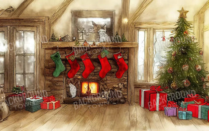 Cartoon Christmas 14X9 Ultracloth ( 168 X 108 Inch ) Backdrop
