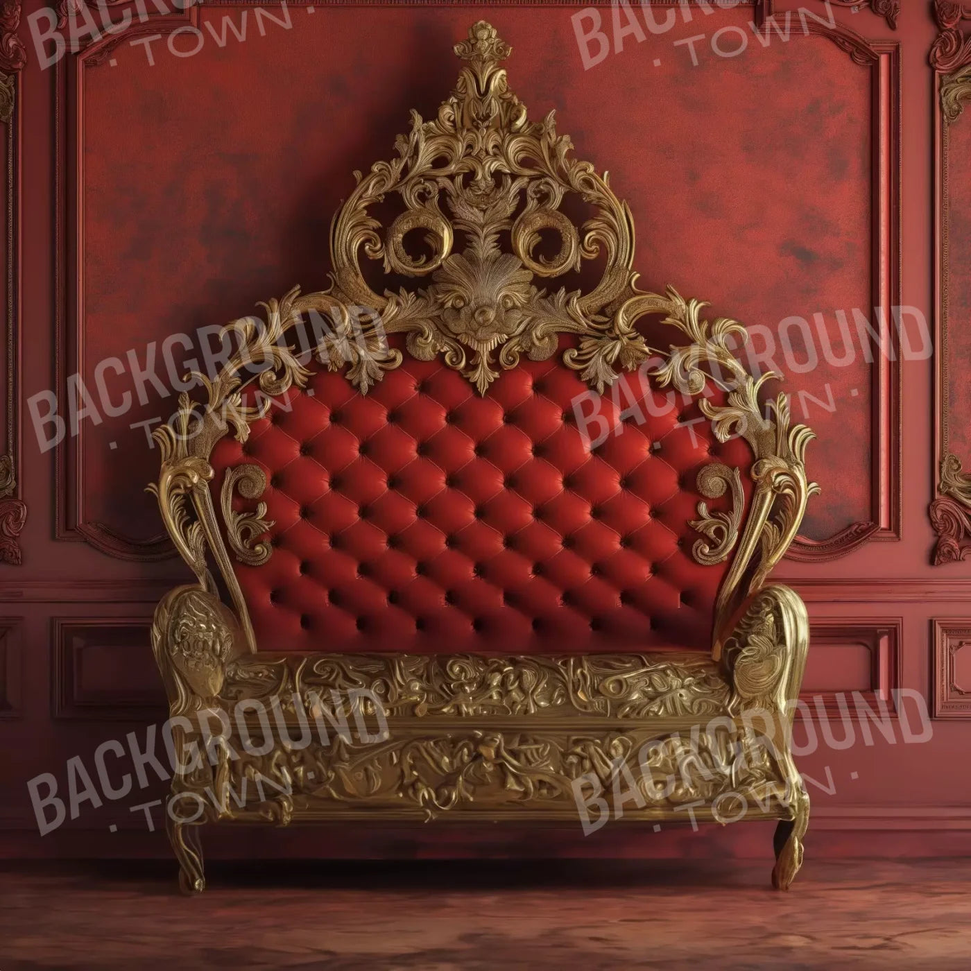 Red Classic Bedroom Wall 8’X8’ Fleece (96 X Inch) Backdrop