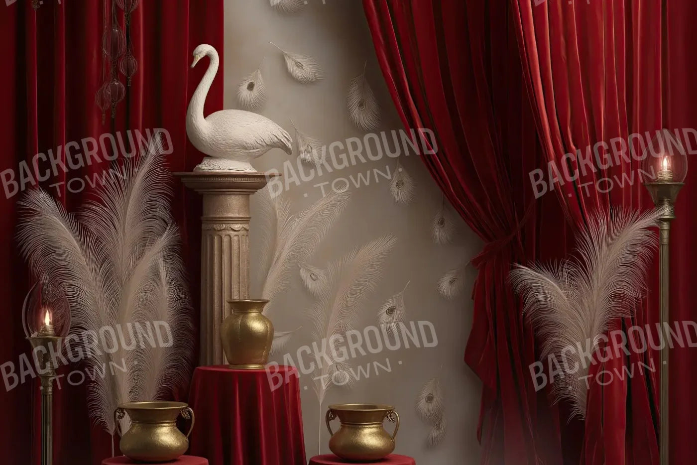 Red Curtian Gallery 12’x8’ UltraCloth (144 x 96 inch) Backdrop