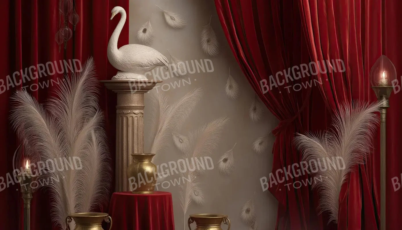 Red Curtian Gallery 14’x8’ UltraCloth (168 x 96 inch) Backdrop