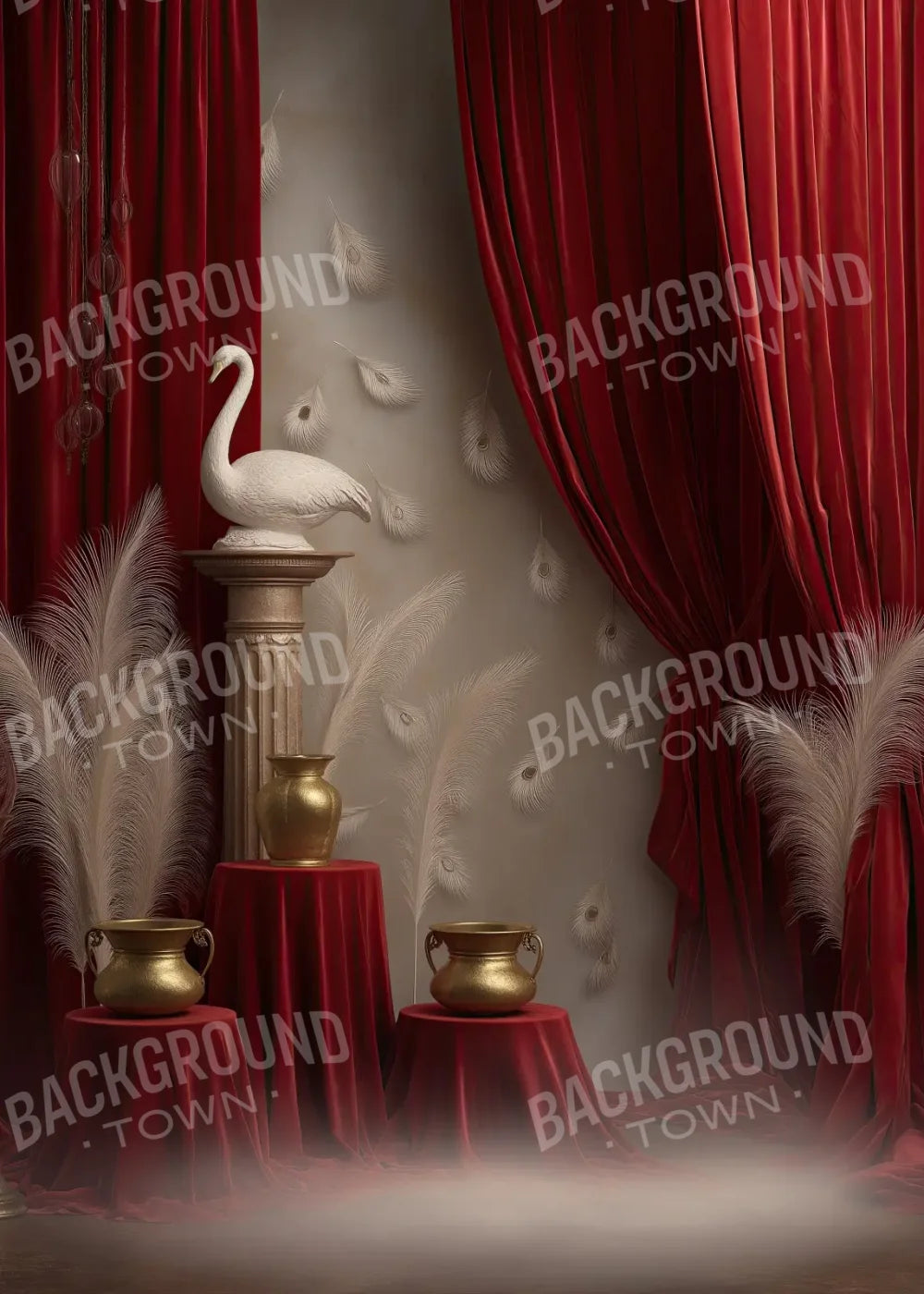 Red Curtian Gallery 5’x7’ UltraCloth (60 x 84 inch) Backdrop