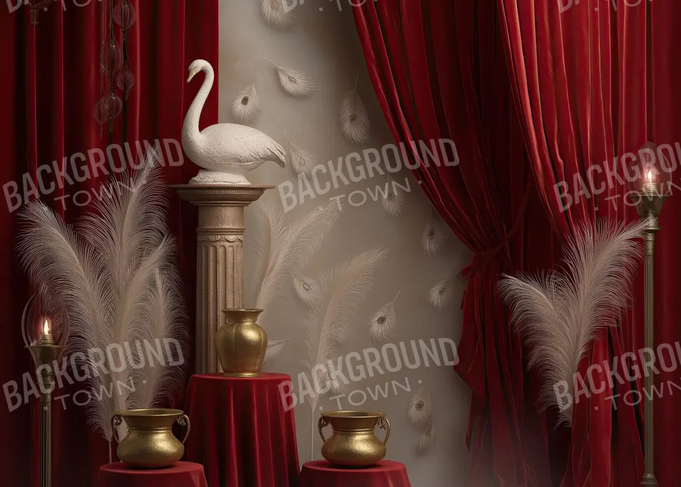 Red Curtian Gallery 7’x5’ UltraCloth (84 x 60 inch) Backdrop