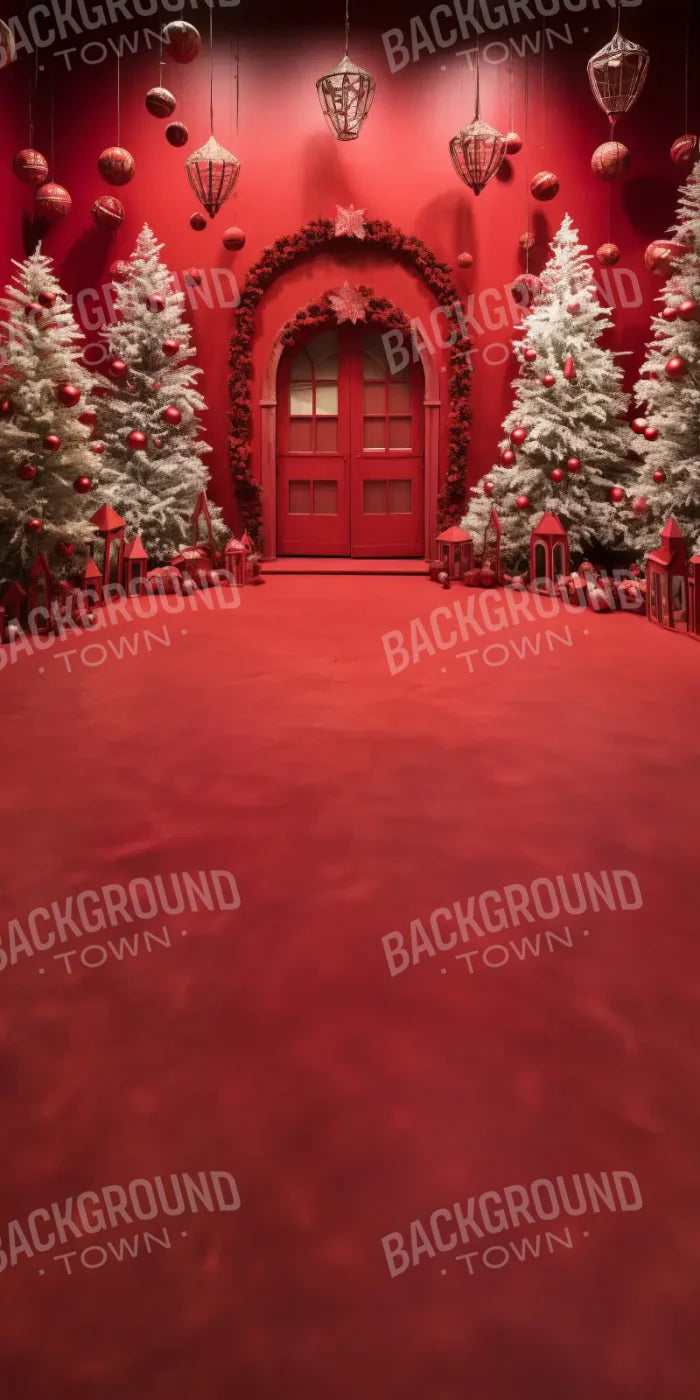 Red Room Christmas Sweep 8’x16’ UltraCloth (96 x 192 inch) Backdrop